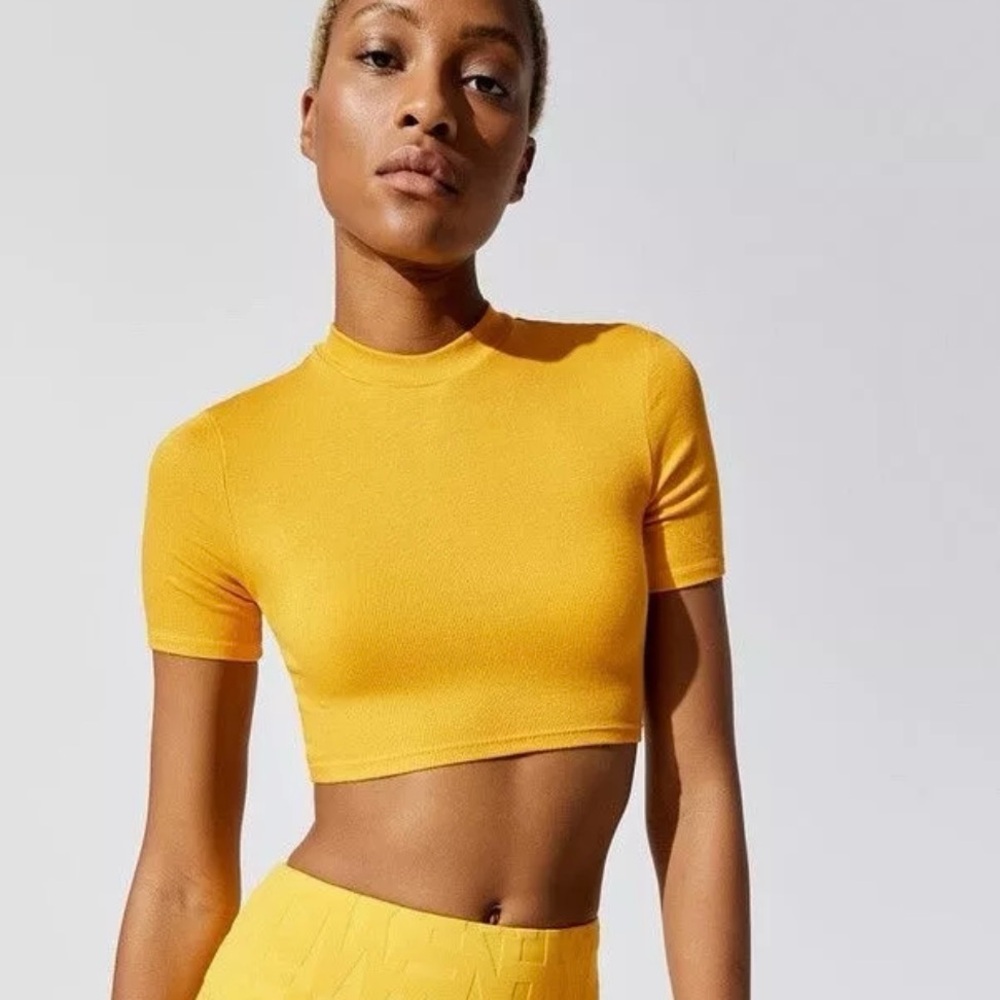 Twenty Montreal Mustard Yellow Ribbed Crop Top – NWT – Size M